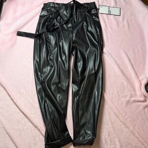 Almost Famous Black Faux Leather Cropped Pants